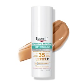 Eucerin Eucerin Sun Tinted Mineral Face Sunscreen Lotion SPF 35 | Blendable Tinted Mineral Sunscreen for all skin tones with Zinc Oxide and 5 Antioxidants | Daily Sunscreen | 50 mL pump