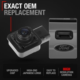 Rear View Backup Camera - Compatible with 2015-2017 Ford F-150, 2018-2019 Ford Lobo - Reverse Park Assist Camera Replacement - OEM FL3Z19G490D, 590-080