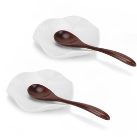 TAOUNOA 2Pack Ceramic Spoon Rest, 5.3 Inch White Large Spoon Holder for Stove Top & Kitchen Counter, Non-Slip Dishwasher Safe Drip Spoon Rest for Cooking Housewarming