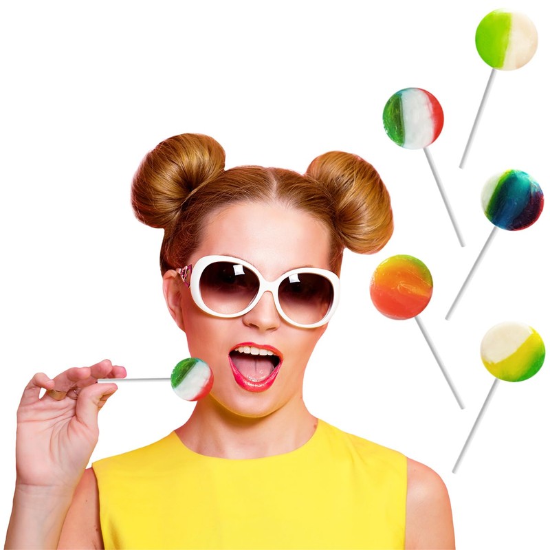 Fruidles Multicolor Round Lollipop, Mixed Fruit Flavor, Made in Brazil,