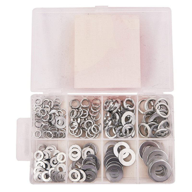 Amtech S5850 Assorted Washers, 200 Pieces Include Flat Washers and