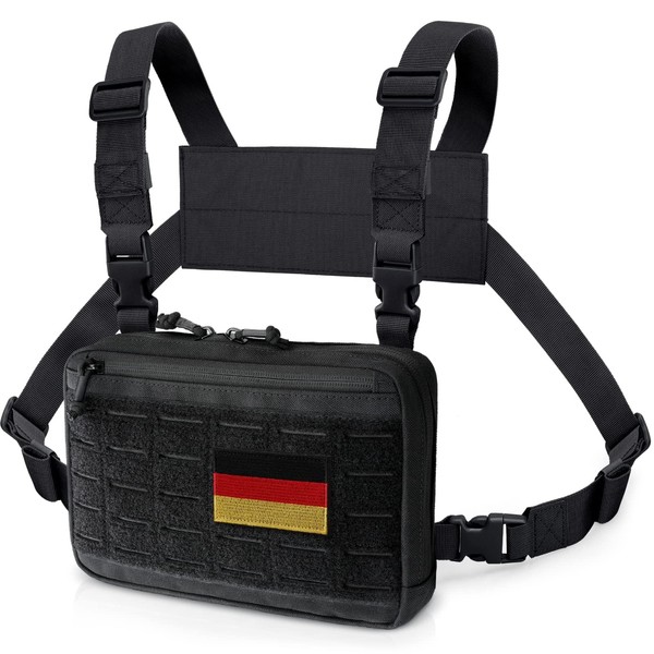WYNEX Laser Cut Design Tactical Chest Bag, Molle Chest Bag,