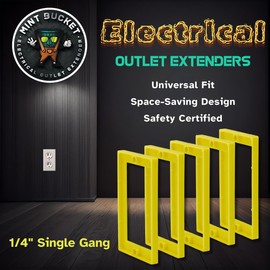 5-Pack 1/4" Single Gang Receptacle Outlet Box Extenders - Electrical Outlet Extender for Electrical Box and Electrical Outlet Switches - UL Listed - Made in U.S.A.