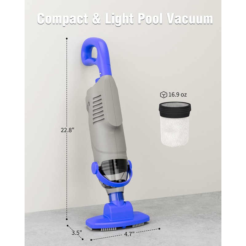Little Shark Pool Vacuum for Above Ground Pool, Hot Tub