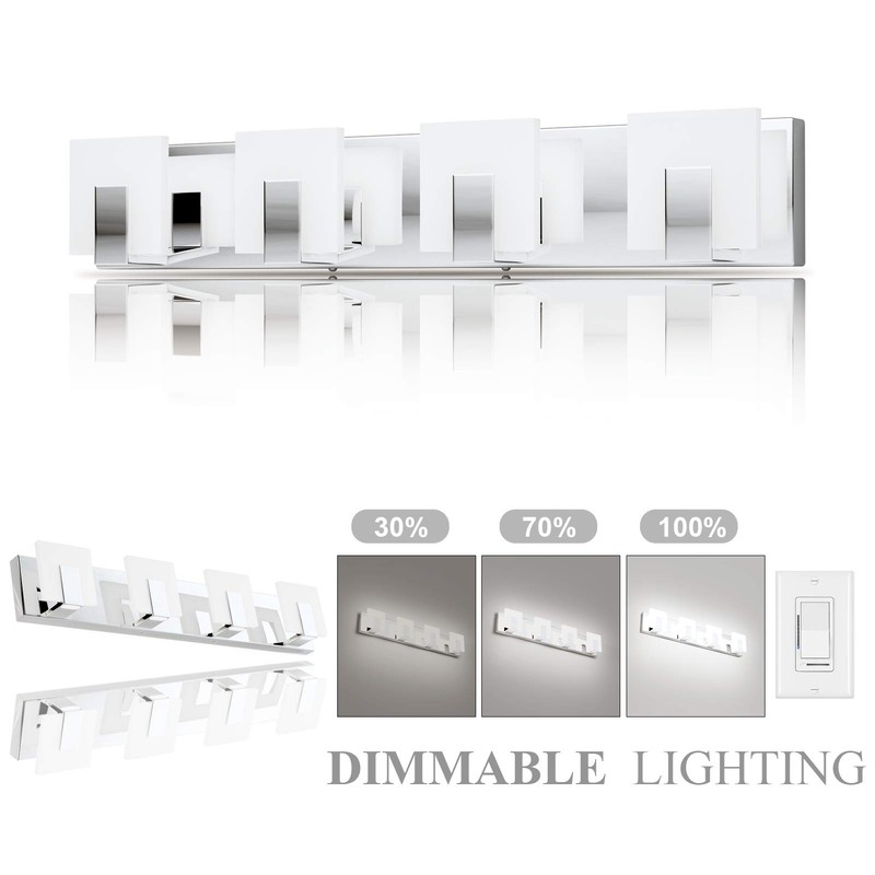 Aipsun 4 Lights Dimmable Modern LED Vanity Light for Bathroom