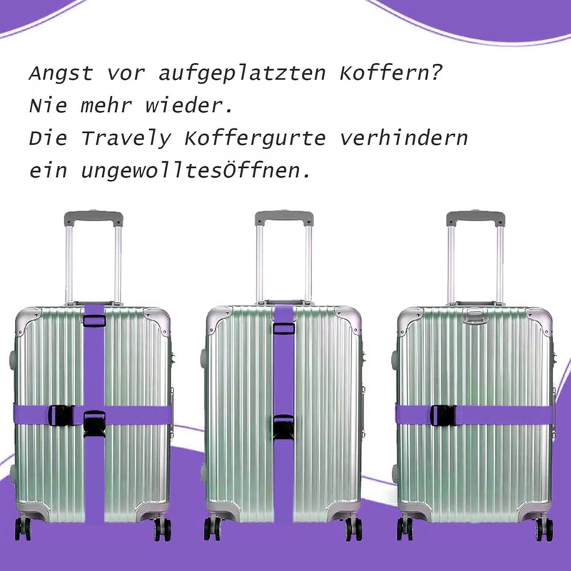 Purple Suitcase Strap 195 cm Luggage Strap Long Suitcase Luggage