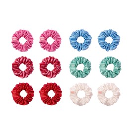 slip Minnie Silk Scrunchies - Sundown Set of 12-100% Mulberry Slipsilk, Ultra Soft, Anti-Crease, Gentle on Hair - Reduces Breakage, Stylish & Durable, Ideal for All Hair Types