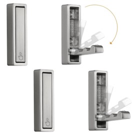 JNRFTY Pack of 4 Foldable Clothes Hooks Foldable 90° Wall Hooks Wall Mount Invisible Folding Hook for Wardrobe Kitchens of Coats, Bags, Backpacks and Towels