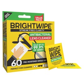 BRIGHTWIPES Lens Wipes - Professional Grade Isopropyl Alcohol Towelettes (60)