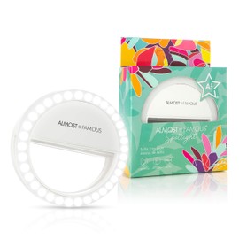 Almost Famous Spotlight Adjustable Natural-White LED Selfie Ring Light with a 3-Level Brightness for Phone, Makeup, Laptop, Tiktok, Photography, Video - (White)