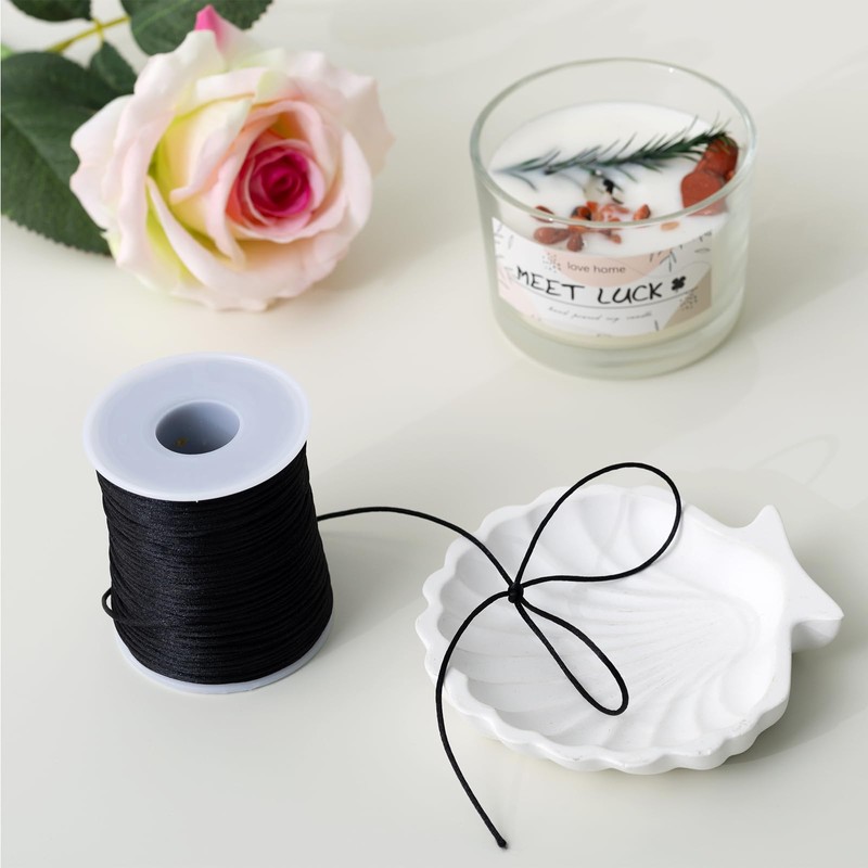 2mm x 100 Yards Black Nylon Cord, Satin String Bracelet