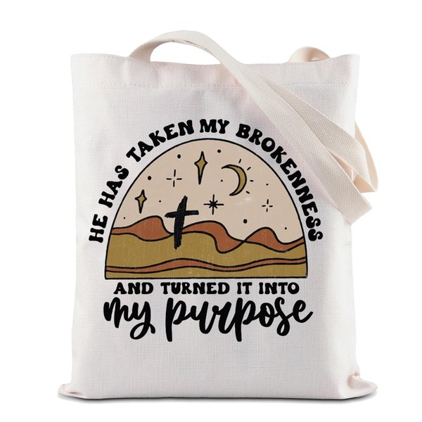 ZJXHPO Bible Verse Tote Bag Christian Reusable Grocery Shopping Bag