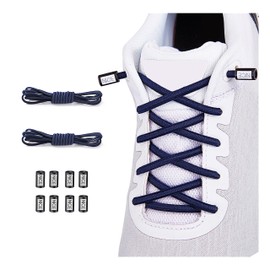 anan520 2 Pairs Elastic Shoelaces - Elastic No Tie Shoe Laces For Adults,Kids,Elderly Navy Blue