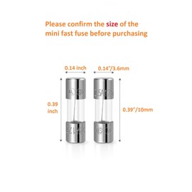 UL Listed F2.5AL125V Fast Blow Fuse-2.5A 125V 15 PCS Mini Fuse 0.14 x 0.39 Quick Blow Glass Fuses for String Lights, Christmas Lights,Bubble Light Strand(F2.5A)