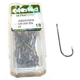 Mustad Aberdeen 3261NP-BN Size 1/0 Qty-25
