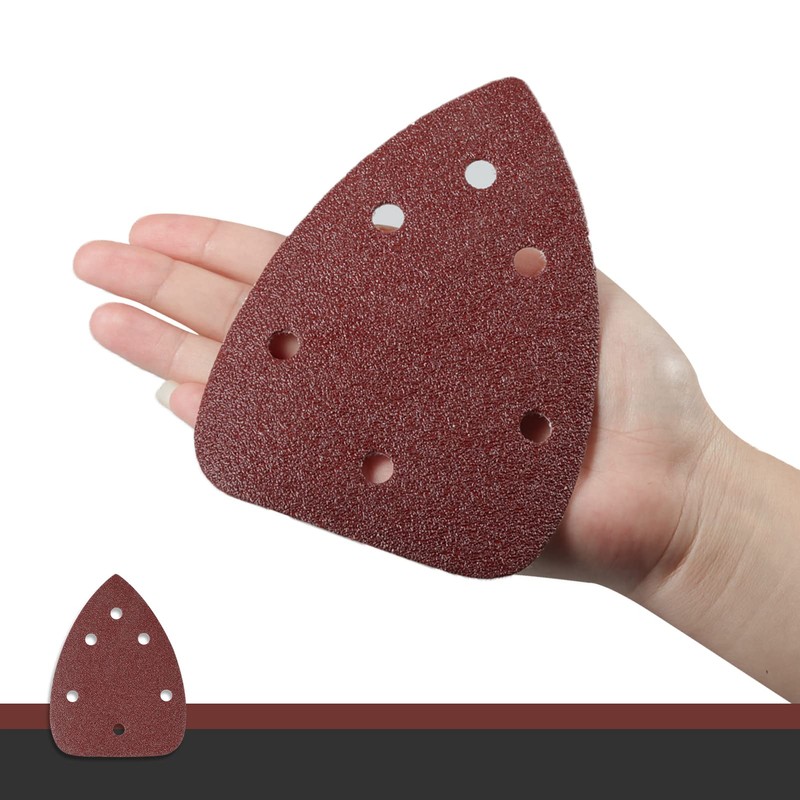 LEONTOOL 30 Pieces Mouse Sandpaper 80 Grit 6 Holes Mouse