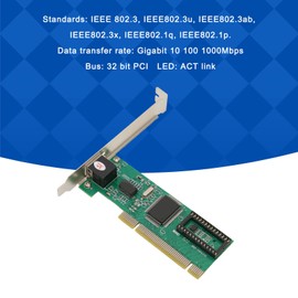 PCI Express Network Card, PCIe Ethernet Adapter 1 Port 10 100 1000Mbps Gigabit Ethernet PCI E Network Card LAN Adapter for 2000 XP Vista 7 8 8.1 10 (32 64 Bit) for Linux