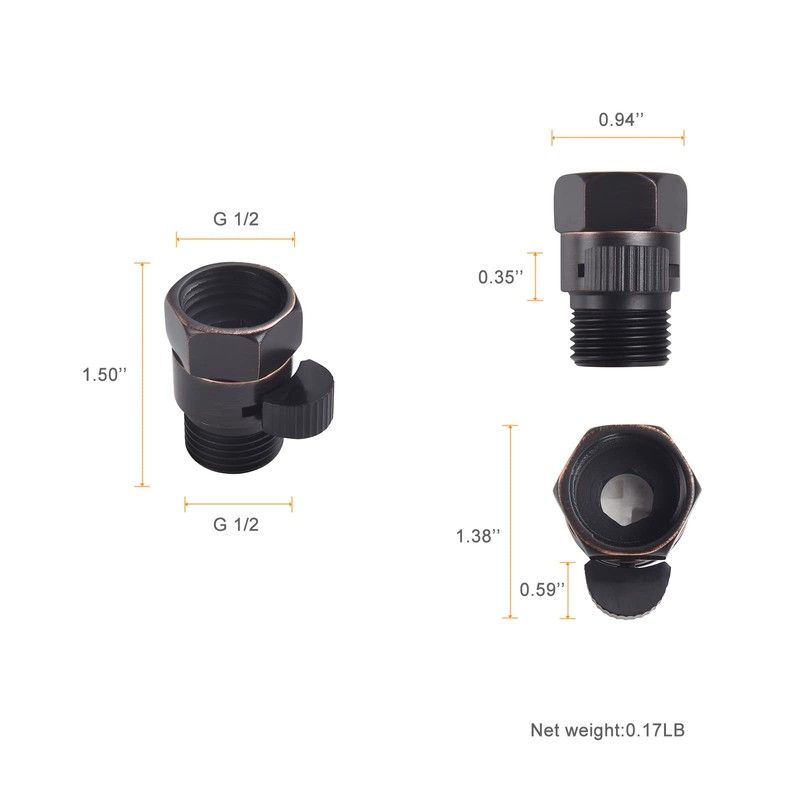 ChuangTim Water Flow Control Valve, Oil Rubbed Bronze Shower Head