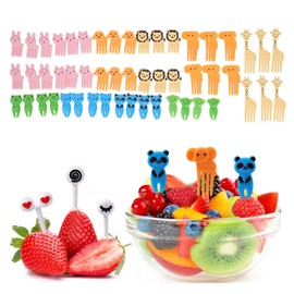 EULAPGOE 120 Pcs Kids Food Picks, Cute Animals Mini Food Fruit Fork Picks Cartoon Fruit Picks Toothpicks for Kids Children Lunch Bento Fruit Dessert