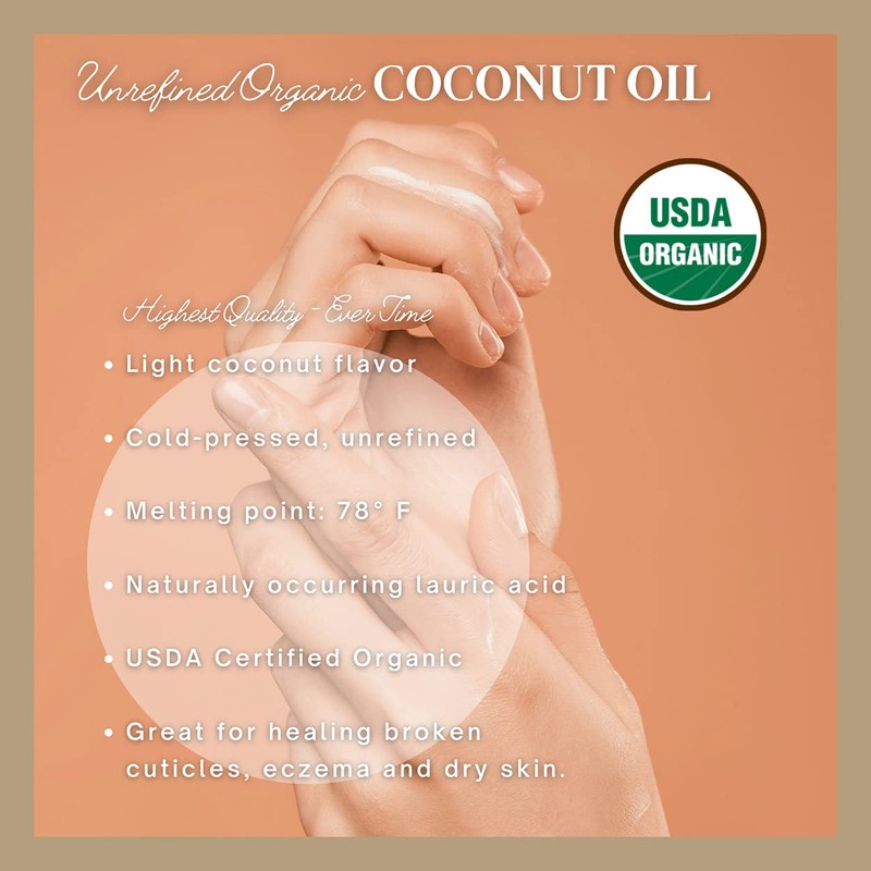 IOS love Organic Virgin Coconut Oil, Cold-Pressed - Natural Hair
