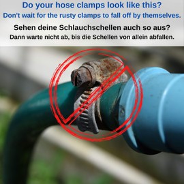 Hose Clamps with Worm Drive, 4 Pack, Clamping Range Diameter 25-40 mm, for 1 1/4 Inch Hoses, W2 Steel, Phillips SW 7, 9 mm Bandwidth, Fixation of Washing Machines and Dishwasher Connection