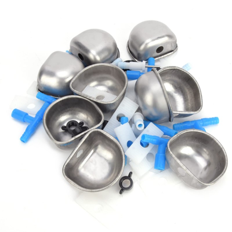 10Pcs Rabbit Drinking Water Bowl, Stainless Steel Rabbit Drinker, Rabbit