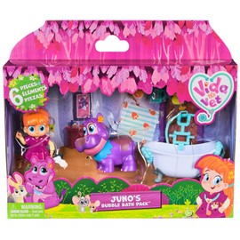 Vida the Vet, Juno’s Bubble Bath Pack with Vida and Colour Changing Juno Action Figure and Doctor Kit Accessories, Kids’ Toys for Girls and Boys Aged 3 and up