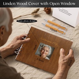 Farrdun Wooden Funeral Guest Book for Memorial Service Memory Book Celebration of Life Decorations,in Loving Memory Guest Book for Funeral Guests to Sign in with Condolence Memory Table Sign & Pen