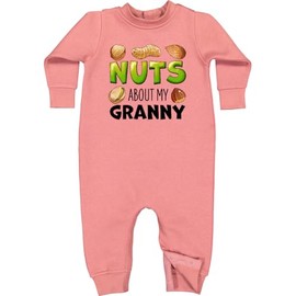 inktastic Nuts About My Granny Peanut, Almond, Pistachio Baby Fleece Romper 18 Months Mauve 39f27