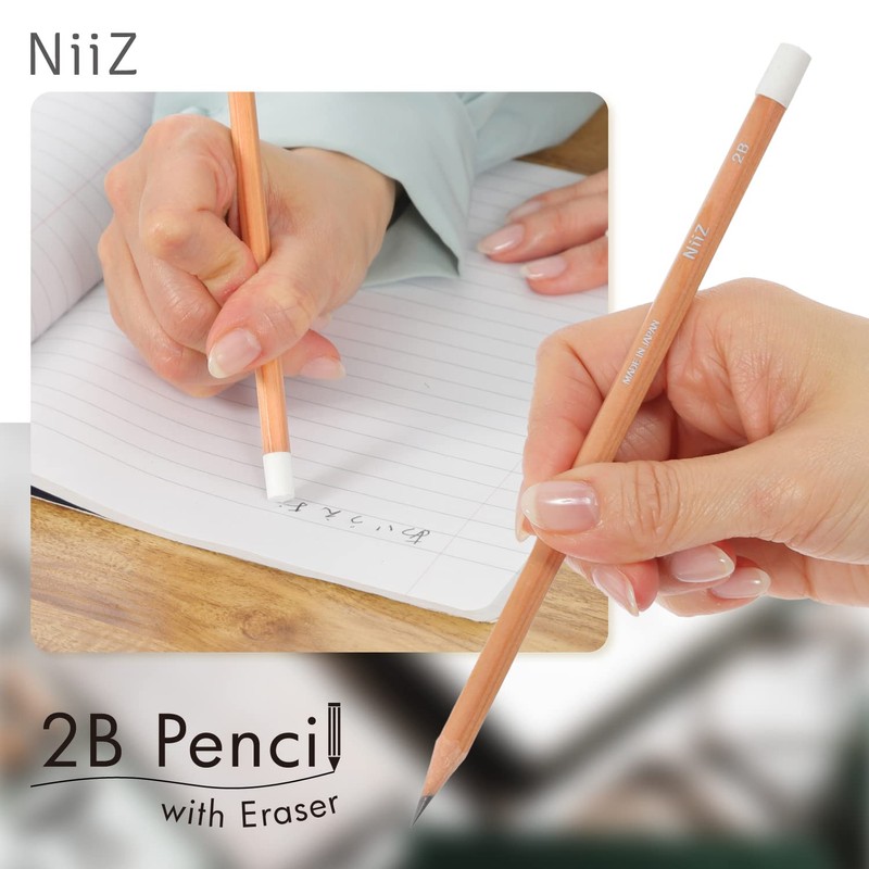 NiiZ - 2B Pencil with Eraser - Pack of 12