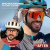 KAPVOE Photochromatische Selbsttönend Fahrradbrille TR90 Rahmen für Herren Damen Klar