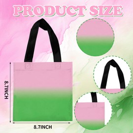 JJWYLTKB 20Pcs Pink and Green Goodie Bags Pink Party Bags Candy Goodie Gift Non-woven Gift Bag with Handles for Birthday, Shopping, Party Favor Bags