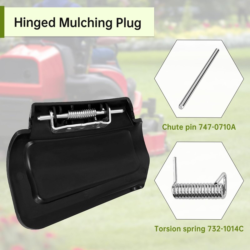 DICOOL 987-02516A Hinged Mulching Plug Assembly Compatible with MTD Troy-Bilt