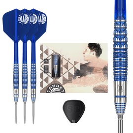 Target Japan Sereno G1 95% Tungsten K-Flex Swiss Point Steel Darts Set, 21G | Toru Suzuki KFlex Dart Flight, Swiss Points, Steel Darts Tips with K Flex Integrated Shafts and Flights
