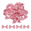 MECCANIXITY 50pcs Bean Paste Pink Bow Ties 1.5"x1" Mini Bowknot
