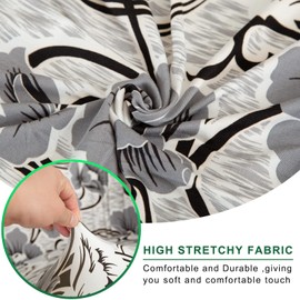 GOSTADY Club Chair Slipcover 2 Piece Tub Chair Slipcover Stretch Barrel Chair Covers Printed Armchair Covers Removable Sofa Cover Couch Furniture Protector Arm Chair Cover for Living Room 90