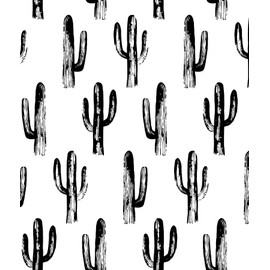 RoomMates TAP4109LG Black and White Cactus Tapestry