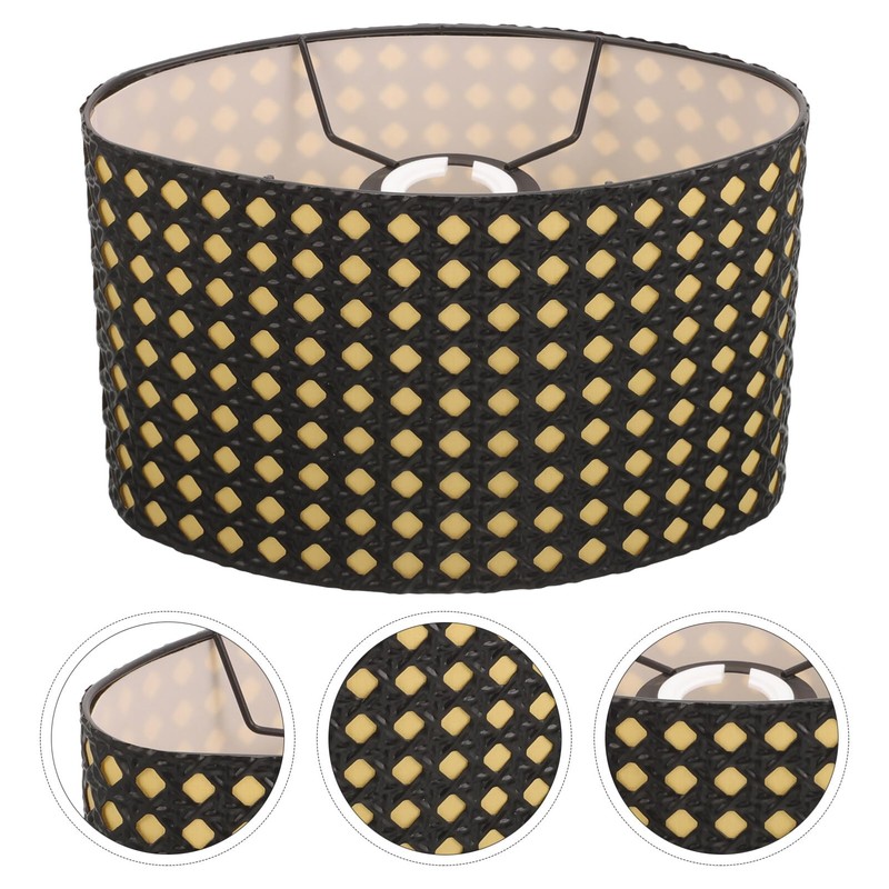 SEWACC Medium Lamp Shade Hollow Out Metal Lampshade Oval Shaped