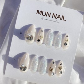 MunNail Snowflake Nail Tips - Lipstick / MunNail 눈꽃송이 네일팁 - 립스틱