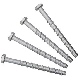Merriway BH03050 Concrete/Masonry Screw Anchor Hex Head Bolt, M10 x 130mm (3/8" x 5.1/8 inch) - Pack of 4