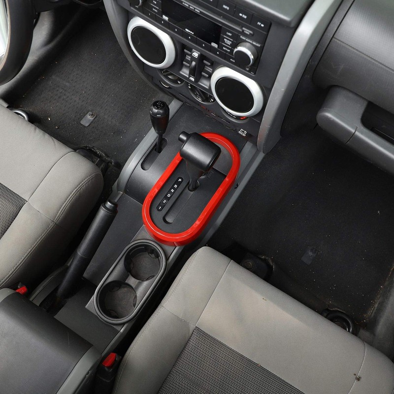 Red Center Console Gear Shift Panel Cover Trim Fit for