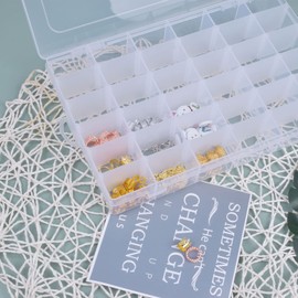 36 Compartments Storage Box Adjustable Plastic Sorting Box Jewellery Organiser Box Container Storage Case Assortment Boxes Jewellery Box Tool Container for Mini Goods Sorting Boxes (Clear)