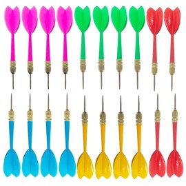 OIGWBPH 20pcs Darts Set with Metal Tip Darts Kids Professional Iron Copper Coating Tip Darts Needle Tip Darts Barrel Colourful Darts 5 Colours