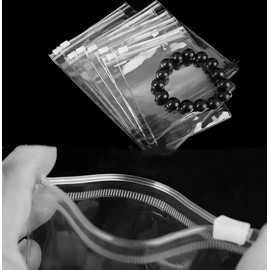 Self Seal PVC Pack Zipper Lock Bags, Clear Jewellery Anti Oxidation Bag Clarity Tarnish Prevention, Small Sealed Bag, Resealable Packaging or Storage of Jewellery, Earrings and Rings (9 x 13 cm/3.5 x