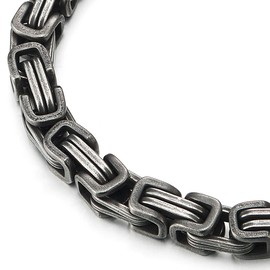 COOLSTEELANDBEYOND Masculine Style Stainless Steel Braided Bracelet for Men Polished, Stainless Steel, Non-applicable