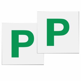Magnetic P Plates Extra Strong Magnetic Car Sticky Learner Plate Extra Strong & Thick Learner Plates Perfect for New Learners & Drivers Car Accessories Green Colours 18cm x 18cm (2pc)