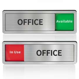 Office Door Signs Do Not Disturb, In Use/Available Slider Sign for Home Office Wellness Conference Vacant Occupied Privacy Slide Door Sign，Brushed Silver