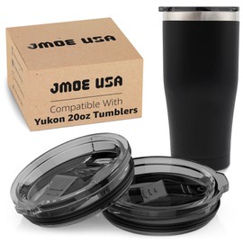 Jmoe USA Replacement Lid For Yukon 20 oz Freedom Tumbler | Slider Lid Design | 100% Leakproof Design | Made of BPA Free Tritan Plastic | Dishwasher Safe (2-Pack)