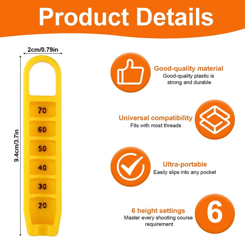 Lyreh Golf Tee Height Adjuster, 6 Settings Plastcic Precision Adjustments