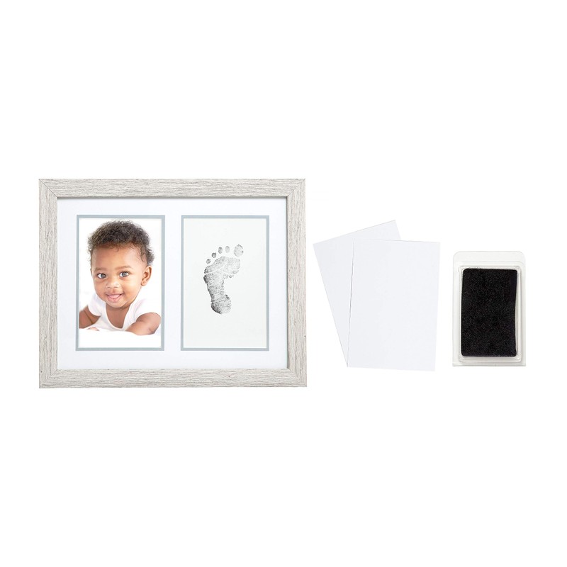 Kate & Milo Rustic Baby Footprint Photo Frame and Ink
